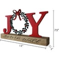 thumbnail image 5 of HOMirable Christmas Decor Indoor Joy Sign with Wreath for O, LED Lighted Rustic Tabletop, Bowknot Farmhouse Wooden Home Decorative Sign, Holiday Xmas Display Box Decoration Gift, 5 of 7