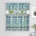 thumbnail image 2 of Kitchen Curtains 36 Inch Short - 3 Panel Set, Rod Pocket Window Curtain, Boho Floral Tribal Style, 100% Polyester for Farmhouse, Kitchen, Cafe, Bedroom, Easy Wash, 2 of 6