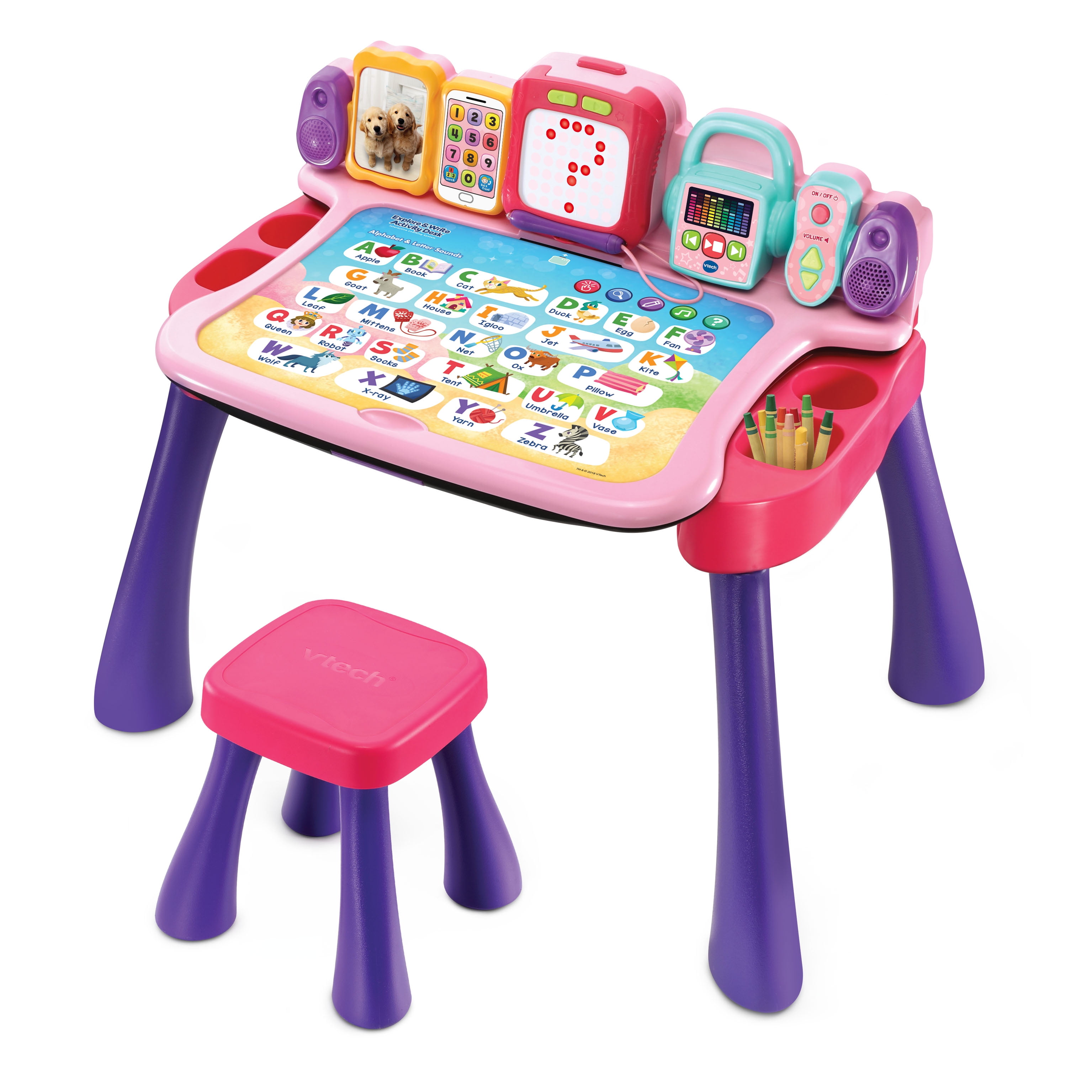 Pink Explore Touch Write Activity Desk Fun Play Interactive Teaching Toy Stool 