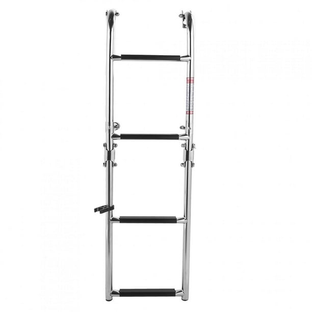 Ccdes Boat Foldable Ladder,boat Ladder 4 Step,stainless Steel 4 Step Folding Double Step Ladder Telescopic Boat Ladder Pontoon