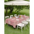 thumbnail image 3 of Outdoor Tablecloth with Umbrella Hole and Zipper, Christmas Snowflakes Rectangle Table Cloth 52x70 Inch Waterproof Tablecloth, Winter Xmas Pine Leaf Pink Red Picnic Table Cover for Patio Camping, 3 of 7