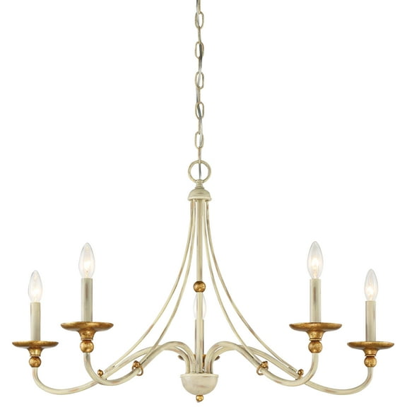 Minka Lavery Westchester County 28"W Farmhouse White 5-Light Chandelier