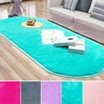 thumbnail image 1 of Fluffy Oval Rugs, Super Soft Shaggy Carpet Fuzzy Long Fur Area Rug for Bedroom Living Room Dorm, Plush Kids Playroom Kids Girls Nursery Decor Mats, 2.6x5.4ft, 1 of 7
