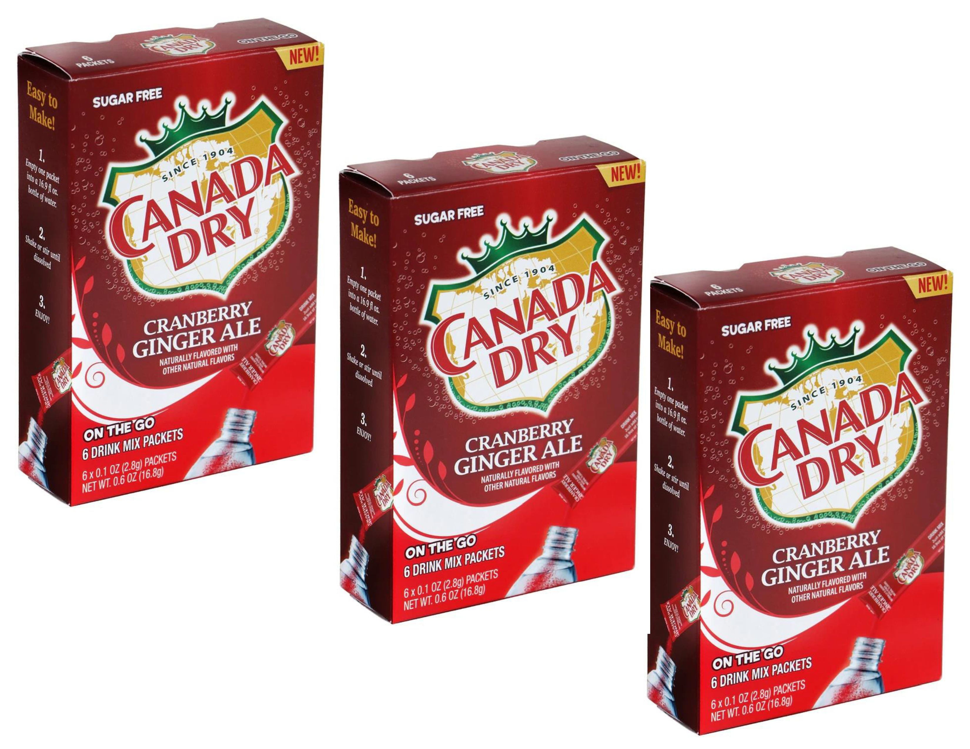 CGT Canada Dry Soda Cranberry Ginger Ale Singles To Go Drink Mix Zero