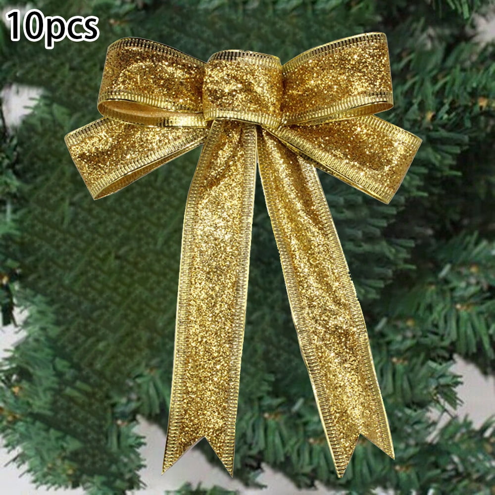 Glitter Ribbon Lace Christmas Tree Decor DIY Gift Wrapping Party Ornament Decor 