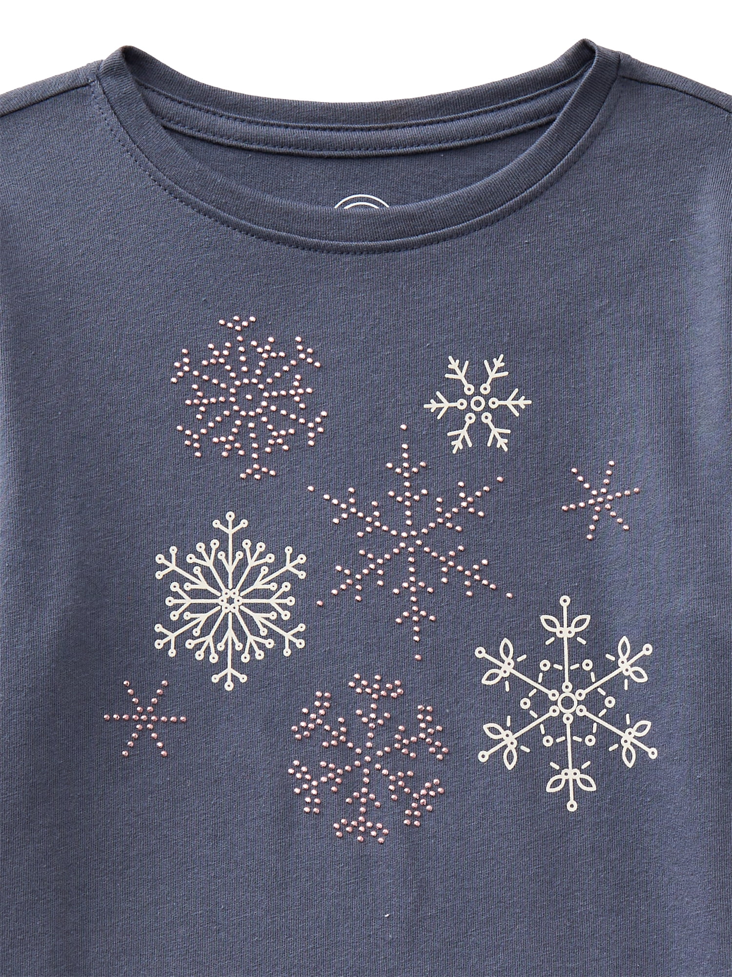 Wonder Nation Girls Embellished Tee with Long Sleeves, Sizes 4-18 & Plus