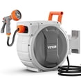 thumbnail image 5 of VEVOR Retractable Garden Hose Reel, 1/2 Inch x 65 ft Wall Mounted Hose Reel, Heavy Duty Garden Hose Reel with 9 Patterns Nozzle, Any Length Lock, Upgraded Slow Return System and 180°Swivel Bracket, 5 of 9