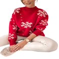 thumbnail image 2 of Chandail Moelleux pour Femmes Décontracté Imprimé Flocon de Neige de Noël, 2 of 9