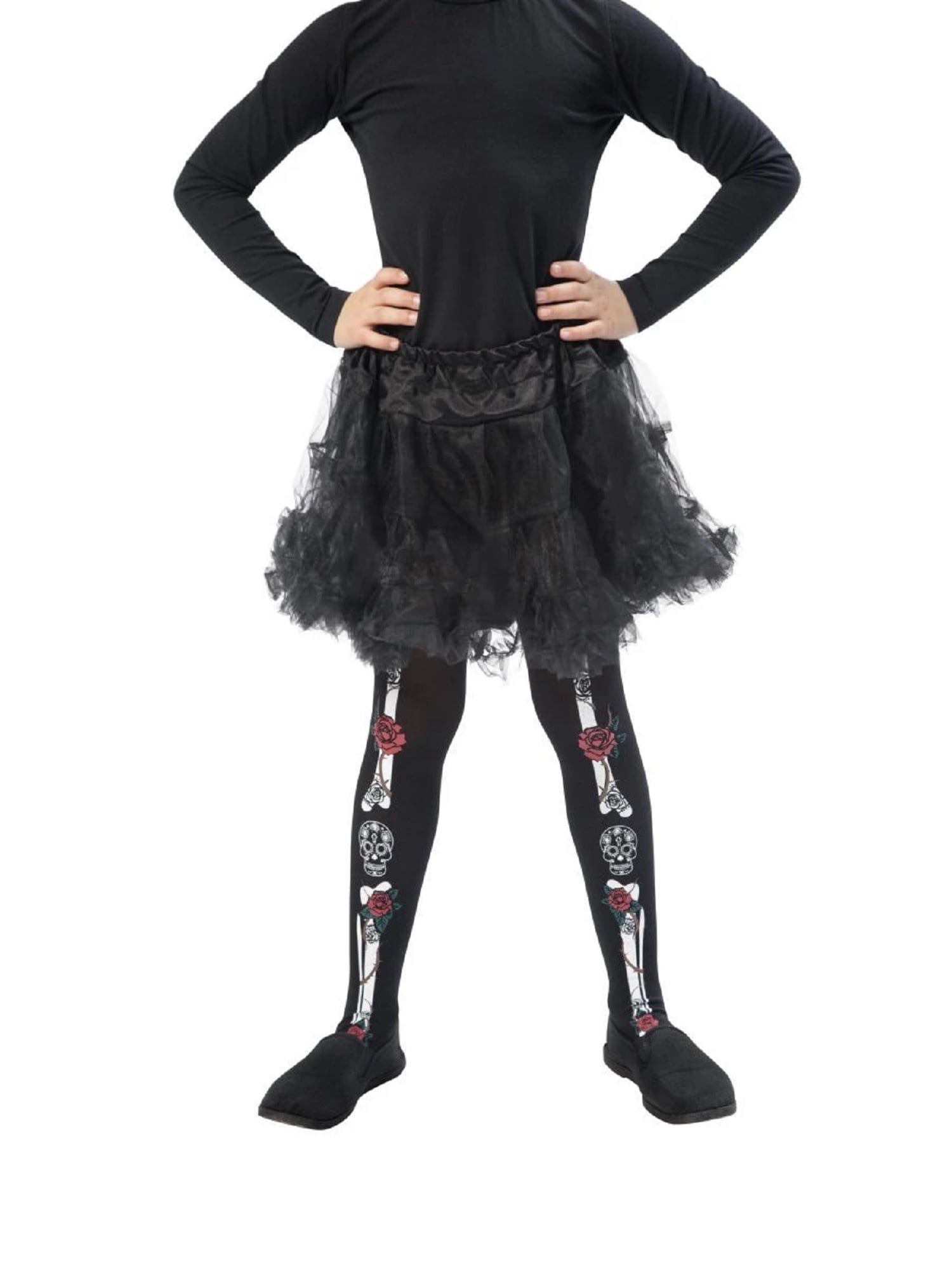 Tights Girls Fancy Dress Halloween Childs Kid Costume Day of the Dead Mermaid 