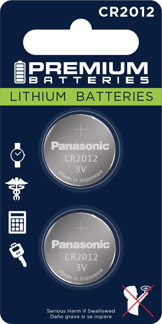 Premium Batteries Panasonic CR2012 3V Child Safe Lithium Coin Cell (2  Count) 
