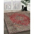 thumbnail image 3 of Ahgly Company Machine Washable Indoor Round Traditional Brown Red Area Rugs, 4' Round, 3 of 7