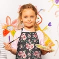thumbnail image 3 of Pioneer Flower Floral Print Pattern Kids Aprons for Girls and Boys,Adjustable Neck Strap Toddler Aprons for Kids Cooking Baking, 3 of 7
