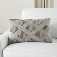 thumbnail image 4 of Mina Victory Life Styles Woven Diamonds 12"X20" Lt Grey Indoor Throw Pillow, 4 of 6