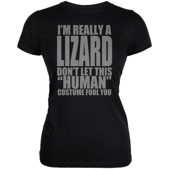 Halloween Human Lizard Costume Juniors Soft T Shirt Black LG