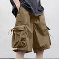 thumbnail image 5 of Men's Outdoor Cargo Shorts, Quick Dry Breathable Multi-Pocket Drawstring Shorts for Hiking Camping Daily Wear Daily Outdoor Activity Khaki XL, 5 of 5