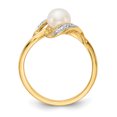 thumbnail image 2 of Finest Gold 14K Yellow Gold Diamond & Freshwater Cultured Pearl Ring - Size 7, 2 of 5