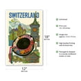 thumbnail image 2 of Switzerland - Vintage Travel Poster by David Klein c.1960s - Master Art Print (Unframed) 12in x 18in, 2 of 4