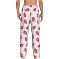 thumbnail image 3 of Uemuo Hand Drawn Strawberry Pattern Men's Wide Leg Palazzo Lounge Pants with Pockets Light Weight Loose Comfy Casual Pajama Pants-Small, 3 of 9