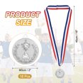 thumbnail image 2 of Uxcell 2 Inch Silver Award Medals Metal Winner Medals with Neck Ribbon Trophy Style for Team Sports Games Party Favors 18 Pieces, 2 of 7
