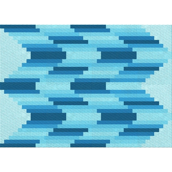 Ahgly Company Indoor Rectangle Patterned Neon Blue Area Rugs, 7' x 9'