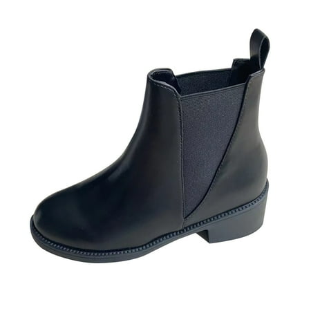 

ZHAGHMIN Womens Casual Winter Boots Women Shoes Fashion Short Boots Coarse Heels Short Leather Boots Boots Women Boots Fashion One Foot Boots Casual Boots For Women Booties Womens Heeled Boots Flowe