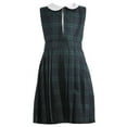 thumbnail image 2 of Cookie's Little Girls’ Slit Neck Jumper (Sizes 2 - 6X) Color: navy/green *plaid #79* Size: 6x, 2 of 2
