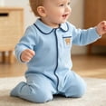 thumbnail image 5 of 18-24 Months Infant Newborn Girls Fall Winter Cartoon Printed Romper,Full Snap Front Floral Bodysuit,Thermal Soft Cotton Long Sleeve Baby Jumpsuit for Newborn 12 18 24 Months 2T 3T,Sky Blue, 5 of 9