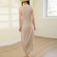 thumbnail image 4 of HomeGardon Nightgowns for Women,Women's Sleepwear,Women's Round Neck Solid Color with Chest Cushion Loose and Comfortable Plus Size Home Skirt,M-XXL, 4 of 7