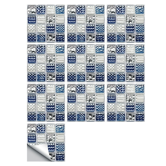 AKEGAMN Clearance! 10Pc Self-Adhesive 3D Tile Stickers 10Pc Self-Adhesive 3D Tile Stickers, Pvc Mosaic Sticker For Kitchen, Waterproof Tile Decal For Bathroom, 10X10Cm Tile Sticker For Wall, Reusabl