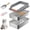 M:19.7''×13.8''×8'', variant on Stainless Steel Sifting Cat Litter Box XXL:23.6''×15.7''×12'' For Pine Pellets and Big Cats