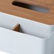 thumbnail image 2 of Caja de pañuelos Cubierta de madera Servilletero Caja de almacenamiento de toallas de papel de escritorio (Gris) Hugtrwg Libre de BPA, 2 of 4