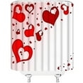 thumbnail image 3 of Valentine''s Day Shower Curtain Red Heart Falling Sweet Love Romantic Couple Woman Girl Extra Long Bathroom Home Curtain with Hooks,70" Wx84 H, 3 of 6