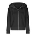 thumbnail image 4 of CaComMARK PI !Women Casual Loose Knit Hooded Jacket Long Sleeve Zipper Solid Cardigan Blouse Hoodies Sweatshirt Tops with Pocket Black 8(L), 4 of 6