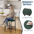 thumbnail image 4 of Memoryfield PU Leather Bar Stools Bar Stools Set of 2, Modern Iron Counter Height Chairs, 300 lb Capacity, Kitchen Island & Home Bar, Green, 4 of 9