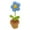 Blue B, variant on Knitting Crochet Flowers Potted Plants, Fake Forget Me Not Flowers for Friends, Family and Lover, Artificial Handmade Flowers for Birthday Wedding Gift and Home Decor(White)