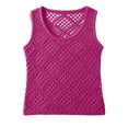thumbnail image 5 of DHFJKG Crochet Tank Tops For Women Sleeveless Casual Knit Hollow Out Solid Color Scoop Neck Shirt Summer Beach Vacation Clothes Comfy Top, 5 of 5