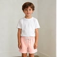 thumbnail image 5 of 3-Pack Toddler Boys Girls Casual Shorts Elastic Waist Drawstring Comfortable Lightweight Cotton Sweatshorts for Summer Playwear Lounge Basic Activewear, 5 of 9