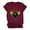 Wine, variant on OAVQHLG3B Womens Summer Tops Casual Casual Colourful Print Pullover Short Sleeve T-Shirt Tops Shirt