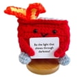 thumbnail image 1 of Muñeca de Crochet Inspiradora Hecha A Mano con Mensaje Positivo, Muñeca de Crochet con Forma de Basurero en Llamas, Regalo para Mujeres, Cumpleaños, Navidad, Color Rojo, 1 of 8