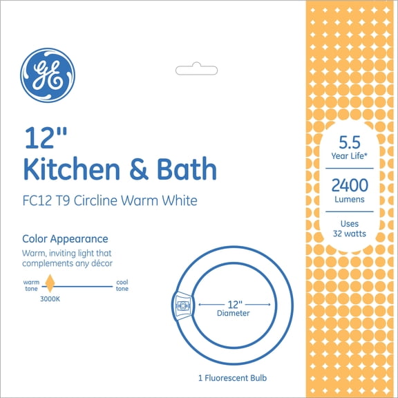 GE Warm White 32 Watt 12in Inch T9 G10q Base Fluorescent Tube 1 Pack