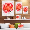 thumbnail image 3 of Red Rose Hand drawn with Splashes - Floral Canvas Art Print, 3 of 4