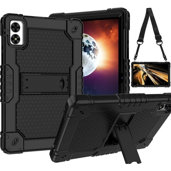 SOATUTO for Vortex T10M PRO/Vortex ZTAB10 10.1 inch Tablet Case Hybrid ShockProof Kids Friendly with Stand Cover for Vortex T10M PRO/Vortex ZTAB 10 10.1 inch Tablet (Black/Black)