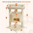 thumbnail image 4 of PEQULTI 28" Modern Cat Tree Tower with Large Top Perch for Kittens & Medium Size Cats Indoor Beige, 4 of 9