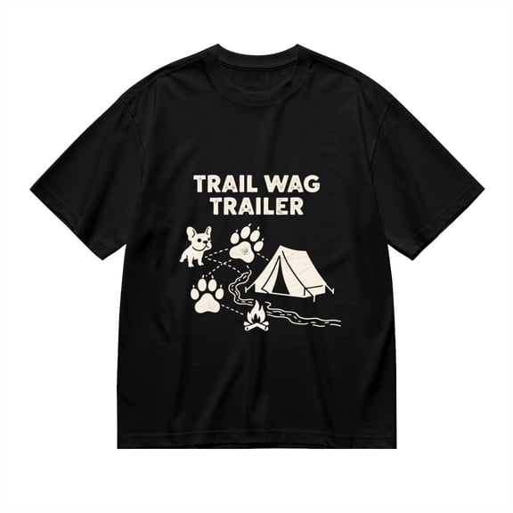 Trail Wag Trailer, Camping And Dog Print, T Shirt for Men, Vintage Graphic Tees Men, 23686678,S