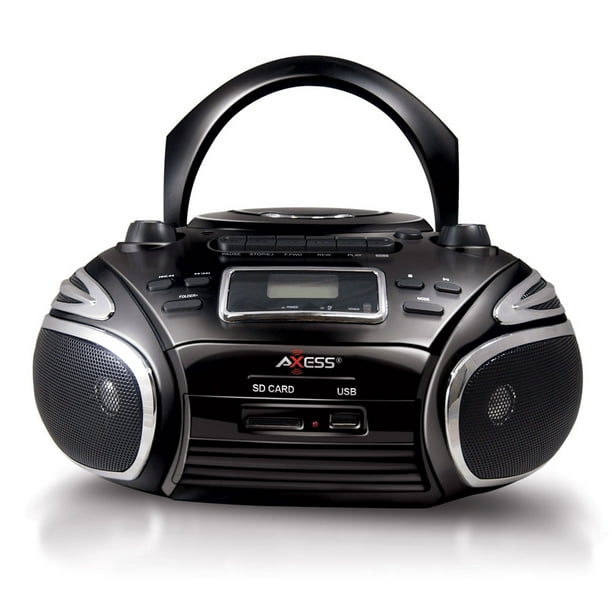 Axess Portable AM/FM Radio, CD/MP3 Player, USB/SD & Cassette Recorder
