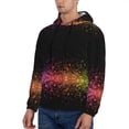 thumbnail image 3 of Uemuo Colorful Sparkling Pattern Men's Hoodie - Casual Pullover Hoodie with Kangaroo Pocket, Stylish Hooded Sweatshirt for Everyday Wear-Medium, 3 of 7