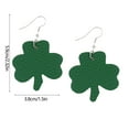 thumbnail image 3 of St. Patrick's Day Leather Earrings, Green Shamrock and Hat Dangle Earrings for Women, Irish Holiday Festival Jewelry Accessories, 3 of 6