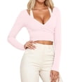 thumbnail image 2 of Womens Long Sleeve Tunic Top Casual T Shirts V Neck Tie Top For A Fit Casual Blouses, 2 of 5