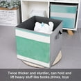 thumbnail image 5 of Set of 6 Collapsible Oxford Fabric Storage Cubes with Handles, Foldable Closet Organizer Bins for Clothes, Toys, Shelves, Home & Kitchen Blue Green Abstract, 5 of 7