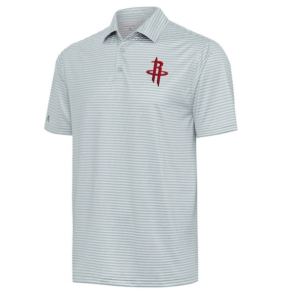 Men's Antigua  Gray Houston Rockets Skills Polo